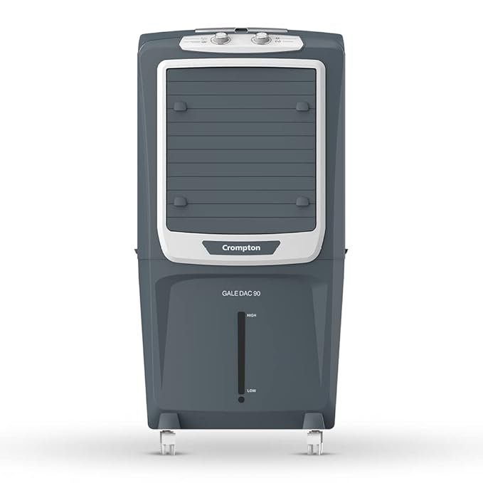 Crompton Gale DAC Desert Air Cooler- 90L, with Everlast Pump, 4-Way Air Deflection and Honeycomb pads, Grey, (ACGC-GALEDAC90)