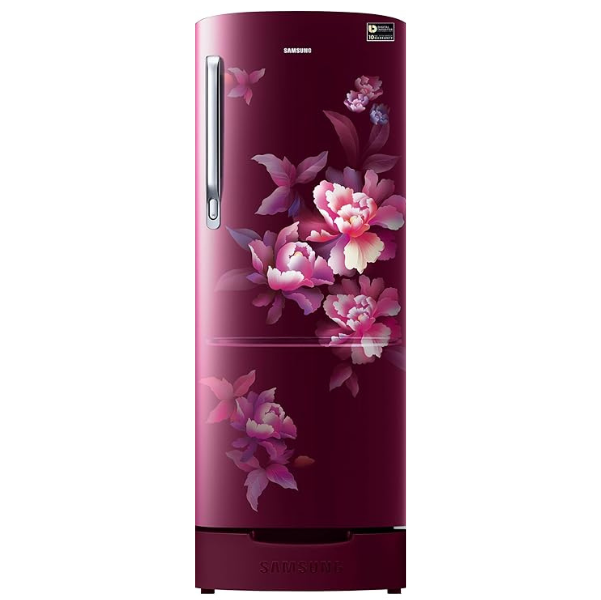 Samsung 183 L, 4 Star, Digital Inverter, Direct-Cool Single Door Refrigerator (RR20C1824HN/HL, Himalaya poppy Blue, Base Stand Drawer, 2023 Model)