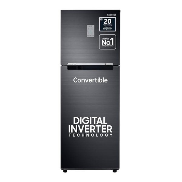 Samsung 236L 3 Star Convertible 3 In 1 Digital Inverter Frost-Free Double Door Refrigerator (RT28C3733BX/HL,Luxe Black 2023)