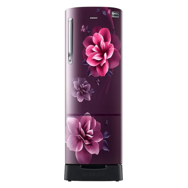 Samsung 246L 3 Star Inverter Direct-Cool Single Door Refrigerator Appliance (RR26C3893CR/HL,Camellia Purple) Base Stand Drawer 2023 Model