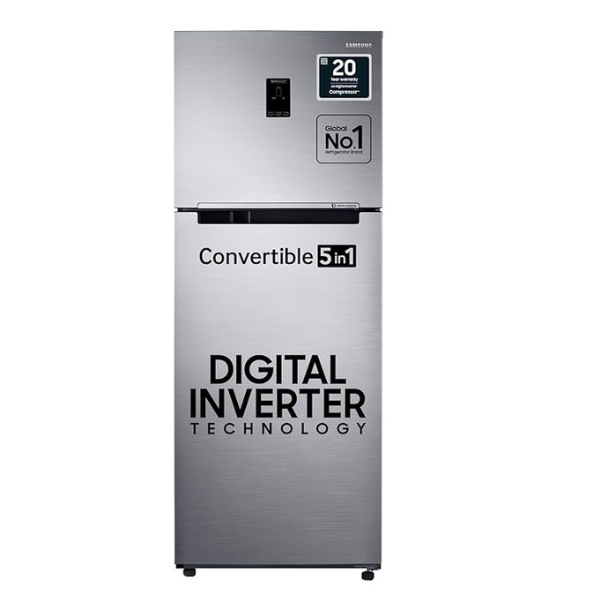 Samsung 385L 2 Star Inverter Frost-Free Convertible 5 In 1 Double Door Refrigerator (RT42C5532S8/HL,Elegant Inox 2023 Model)