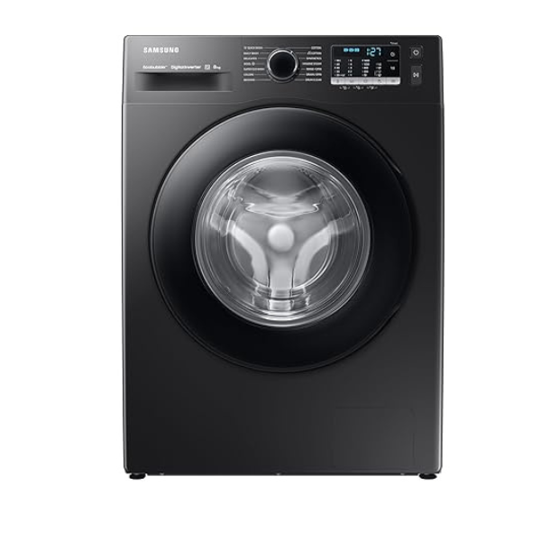 Samsung 8 kg, Hygiene Steam with Inbuilt Heater, Digital Inverter, Fully-Automatic Front Load Washing Machine (WW80TA046AB1TL, Black)