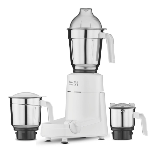 Preethi Popular MG 142 750-Watt Mixer Grinder with 3 Jars (White)