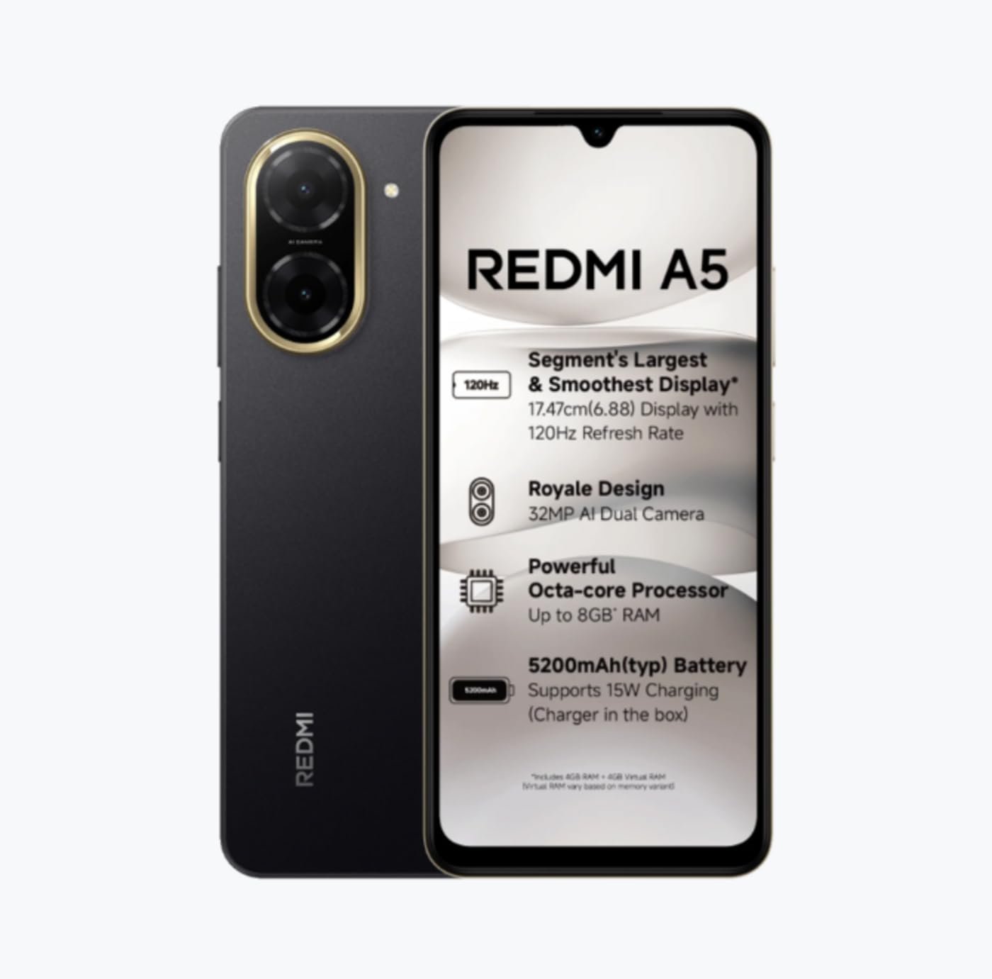 REDMI A5  4G (3+64 GOLD,BLUE,BLACK )