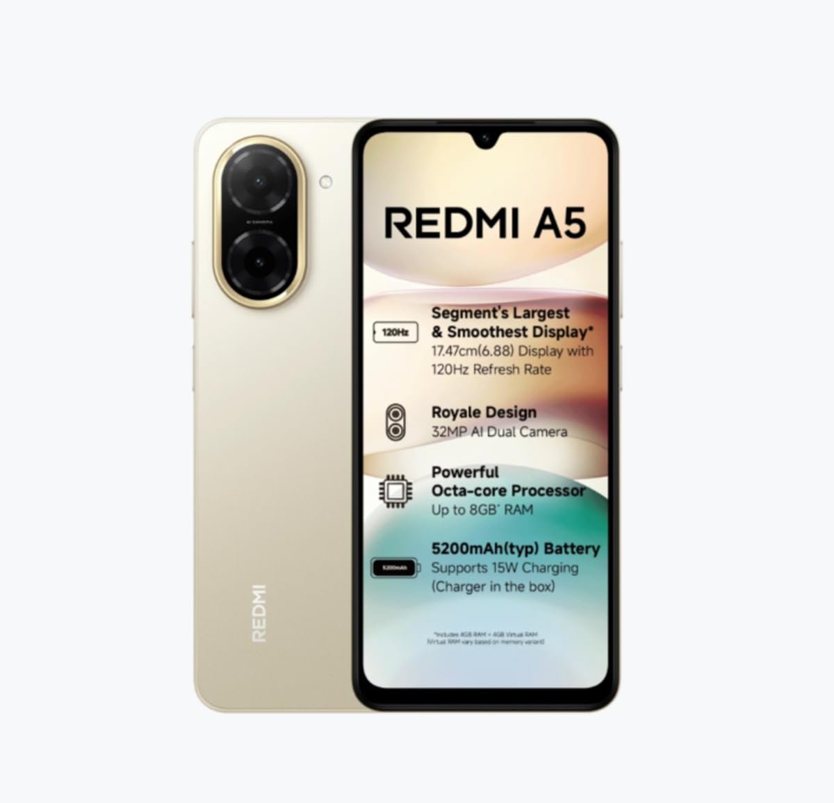 REDMI A5  4G ( 4+128GOLD,BLUE,BLACK )